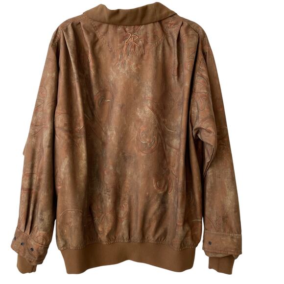 Vintage Zero Restriction Floral Golf Jacket Women M Brown Old Money Made in USA - Picture 2 of 8